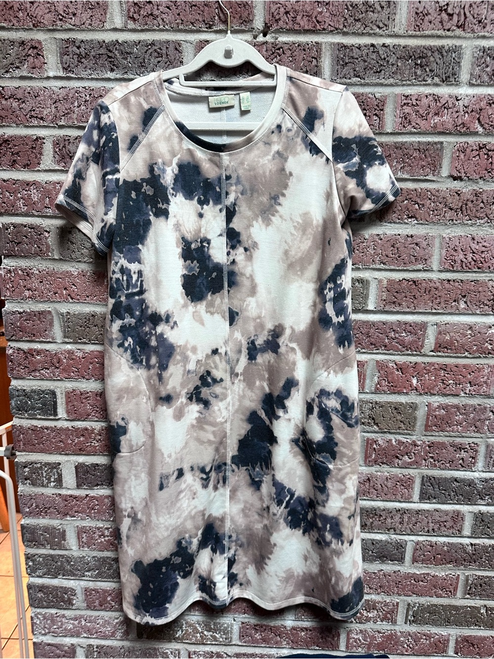 Logo lounge French terry t shirt dress with pockets  XS